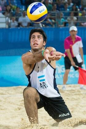 25.08.2014, Nanjing, Youth Olympic Sports Park Youth Olympic Games 2014, Viertelfinale Annahme Santiago Aulisi (ARG)