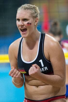 25.08.2014, Nanjing, Youth Olympic Sports Park Youth Olympic Games 2014, Viertelfinale Jubel Sarah Schneider (GER)