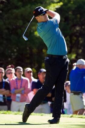 Aug. 29, 2014 - Norton, Massachusetts, United States - August 29, 2014: Hunter Mahan at the 11th tee during the first round of the Deutsche Bank Championship at TPC Boston. Anthony Nesmith CSM GOLF 2014: Deutsche Bank Championship AUG 29 - ZUMAc04