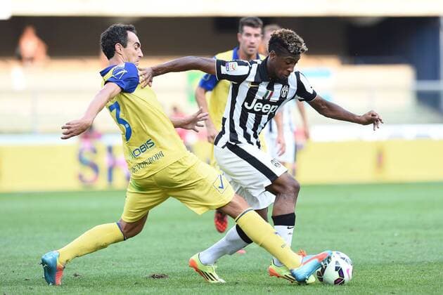 Mg Verona 30 08 2014 - serie A - Chievo Verona AC Juventus Turin - foto MatteoxGribaudi Image Pictured: Kingsley Coman-Dario Dainelli 
