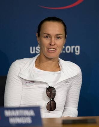 Aug. 30, 2014 - Flushing Meadows, New York, U.S - Martina Hingis during a press conference on Day Six of the 2014 US Open at the USTA Billie Jean King National Tennis Center on Saturday August 30, 2014 in Flushing Meadows, New York.  - ZUMAp12