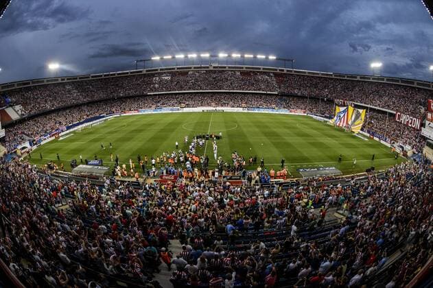 League BBVA match played between Atletico de Madrid. In this picture, atmosphere at Vicente Calderon stadium. xDIEGOxGxSOUTOx 
