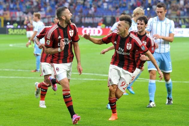 JEREMY MENEZ, STEPHAN EL SHAARAWY - Serie A 2014 2015 - AC Milan - Lazio Roma -