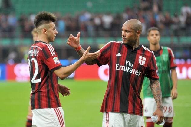 STEPHAN EL SHAARAWY, NIGEL DE JONG - Serie A 2014 2015 - AC Milan - Lazio Roma -