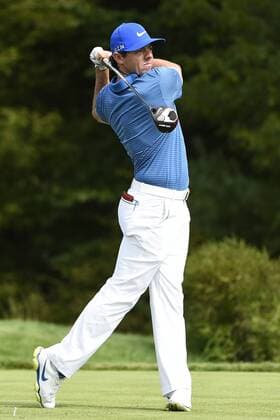 Aug. 31, 2014 - Norton, Massachusetts, USA - August 31, 2014 - Norton, Mass. - Rory McIlroy watches his ball from the 14th tee box during the third round of the PGA Golf Herren FedEx Cup playoffs, Deutsche Bank Championship, held at the Tournament Players Club in Norton Massachusetts. Eric Canha CSM Golf 2014: Deutsche Bank Championship AUG 31 - ZUMAc04