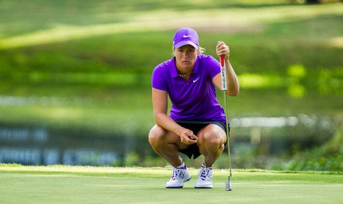 Aug. 31, 2014 - Portland, OR, USA - SUZANN PETTERSEN lines up her put on hole 18 during the LPGA Golf Damen Portland Classic at Columbia Edgewater Country Club in Portland, OR on August 31, 2014. Sports News - Aug. 31, 2014  - ZUMAb13