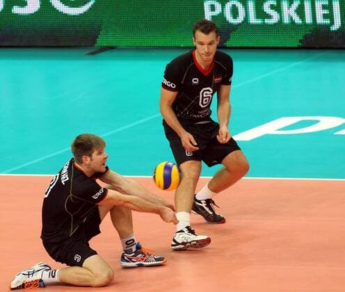 01.09.2014 Katowice(Poland) FIVB Men s Volleyball World Championship Brazil-Germany Pool D Sebastian Schwarz(L) and Denys Kaliberda (r) Germany : 
