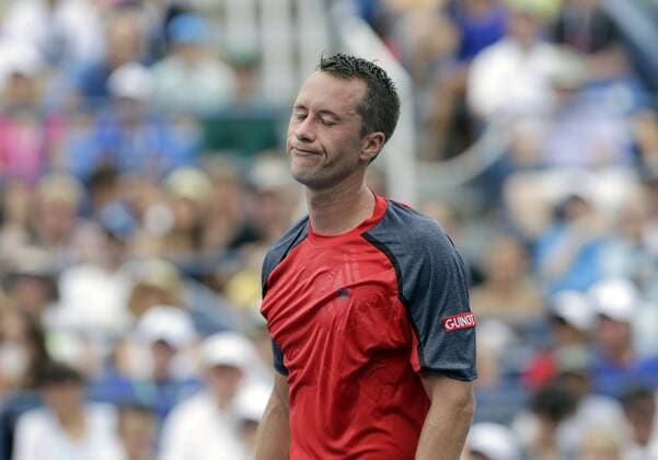 Philipp Kohlschreiber (GER) verzieht enttäuscht das Gesicht. US Open 2014, Flushing Meadows, United States.