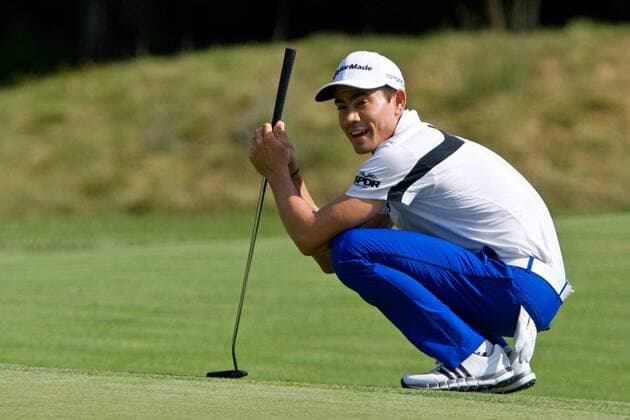 Sept. 1, 2014 - Norton, Massachusetts, United States - September 1, 2014: Camilo Villegas reacts after missing a birdie opportunity on the 4th hole puttd uring the final round of the Deutsche Bank Championship at TPC Boston. - ZUMAc04