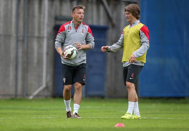 CRO football team training - Zagreb, Croatia 02.09.2014., Zagreb, Croatia - Training of Croatian national football team in extra field Hitrec Kacijan. Tin Jedvaj, Ivica Olic  IgorxKralj PIXSELL