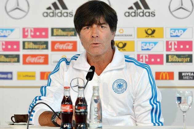 Deutschland Pressekonferenz --- Fussball --- International --- 02.09.2014 Joachim Jogi Löw, Löw (Trainer Deutschland), Einzelbild, halbe Figur, Querformat