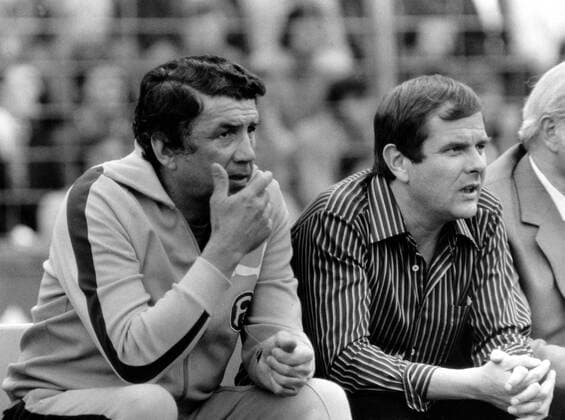 Trainer Heinz Lucas (li.) und Manager Werner Faßbender (beide Düsseldorf)