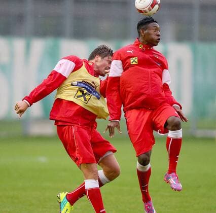 SOCCER - UEFA EURO 2016 quali, AUT vs SWE, preview VIENNA,AUSTRIA,02.SEP.14 - SOCCER - UEFA European Championship 2016, qualification, OEFB international match, Austria vs Sweden, preview, training. Image shows Sebastian Proedl and David Alaba (AUT). 