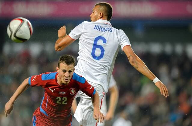 3. September 2014: Prag, Fussball Testspiel: Tschechien - USA: John Brooks (USA), Vladimir Darida (Tschechien) .