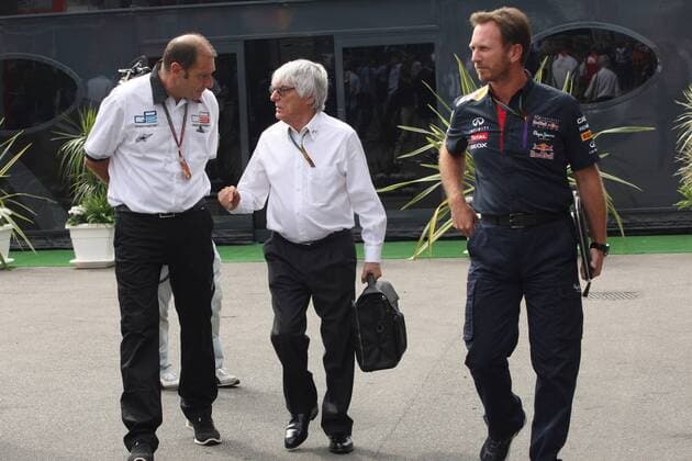 05.09.2014 - Free Practice 1, Bernie Ecclestone (GBR), President and CEO of FOM and Christian Horner (GBR), Red Bull Racing, Sporting Director Italian Grand Prix, Monza 4 - 7 September 2014 