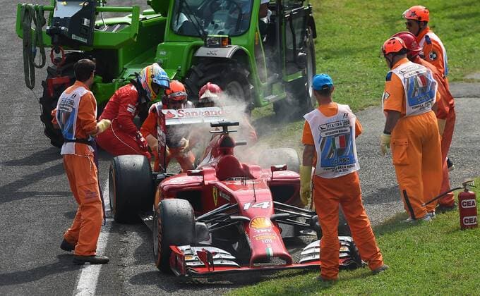 Fernando Alonso, Scuderia Ferrari, Ausfall, formula 1 GP, Italien in Monza, 07.09.2014 Photo:mspb Jerry Andre Fernando Alonso, Ausfall, formula 1 GP, Italien,