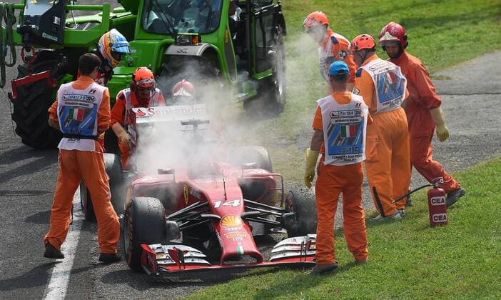 Fernando Alonso, Scuderia Ferrari, Ausfall, formula 1 GP, Italien in Monza, 07.09.2014 Photo:mspb Jerry Andre Fernando Alonso, Ausfall, formula 1 GP, Italien,