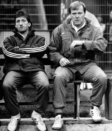 Trainer Hermann Gerland (re.) und Co Trainer Dieter Lieberwirth (beide 1. FC Nürnberg)