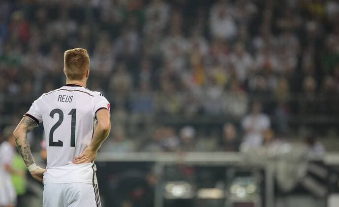 07.09.2014, xjfx, Fussball EM Qualifikation, Deutschland - Schottland, v.l. Marco Reus (Deutsche Fussball Nationalmannschaft DFB), enttaeuscht, enttaeuscht schauend, dissapointed FREISTELLER