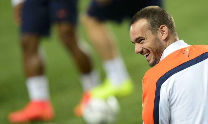 Wesley Sneijder of Netherlands pictured during the training before the Czech Republic vs Netherlands qualification match for football European Cup, Prague, Czech Republic, September 8, 2014. (CTKxPhoto MichalxKamaryt) CTKPhotoOF201409081440901  kmt 4