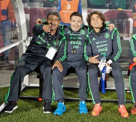 Sept. 9, 2014 - Commerce City, Colorado, U.S - Mexican National Team members Goalie GUILLERMO OCHOA, far right, and team mates ham it up for the camera before the start of the match during the 1st. half at Dicks Sporting Goods Park Tuesday night . Mexico beats Bolivia 1-0 in an Int l Friendly match. Soccer 2014 - Mexico beats Bolivia 1-0 - ZUMAav4_