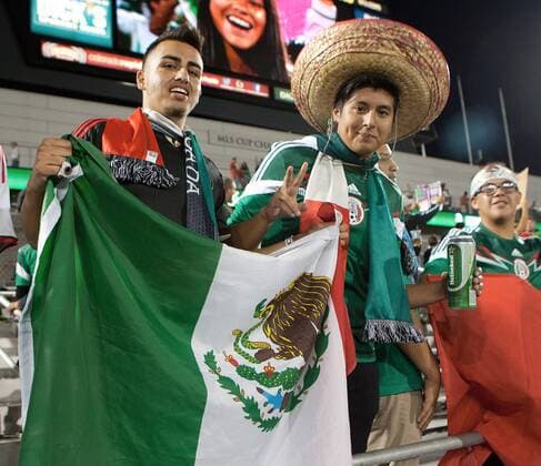Sept. 9, 2014 - Commerce City, Colorado - Mexican National Team fans cheer on their team during the 1st. half at Dicks Sporting Goods Park Tuesday night - ZUMAav4_
