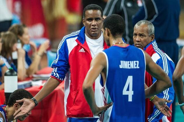 Wroclaw 10.09.2014 Century Hall st. Wystawowa 1 Second phase of group F FIVB World Championships in mens volleyball 2014 game between Cuba vs Canada On the picture: Rodolfo Luis Sanchez Sanchez cuba head coach Javier Ernesto Jimenez Scull cuba 4 --- Newspix.pl  140910_2SB2969