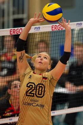 11.09.2014, Halle Berg Fidel, Münster Volleyball, Länderspiel Laenderspiel, Deutschland vs. Belgien Zuspiel Mareen Apitz ( 20 GER)