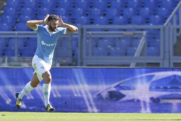 Antonio Candreva Lazio. Goal celebration. Roma 14-09-2014 Stadio Olimpico. Football Calcio 2014 2015 Serie A. Lazio Rom - Cesena AC. Foto AntoniettaxBaldassarre Insidefoto AntoniettaxBaldassarre