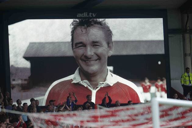 Fußball, Trainerhistorie Brighton & Hove Albion von 1901 bis heute A screen shot of Brian Clough who managed both sides - The Sky Bet Championship - Nottingham Forest vs Derby County - The City Ground Nottingham - Season 2014 2015 - 14th September 2014 - EDITORIAL USE ONLY. No use with unauthorised audio, video, data, fixture lists, club league logos or live services. Online in-match use limited to 120 images, no video emulation. No use in betting, games or single club league player publications.