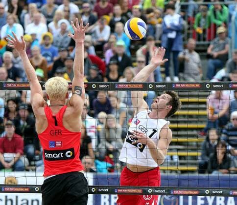 Stuttgart Volleyball Stuttgart Beach Open 2014 Finale, v.l. Tim Holler, Malte Stiehl