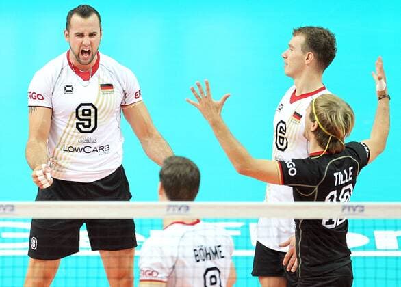 14.09.2014 - Katowice . Volleyball WM, Deutschland vs Kanada:. Georg Grozer , Jubel .  140914DAM088