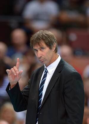 Kattowitz Frankreich - Deutschland Tillie Laurent Coach Francji .  140916WAN064
