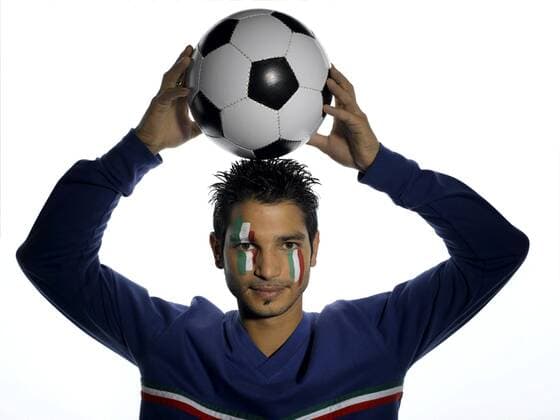 Male italian soccer fan model released  LMF00196