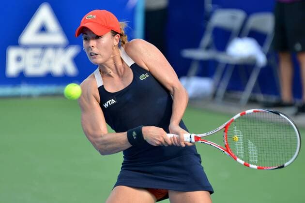 Alize Cornet of France at WTA Tennis Damen Guangzhou Open  20140917_64203