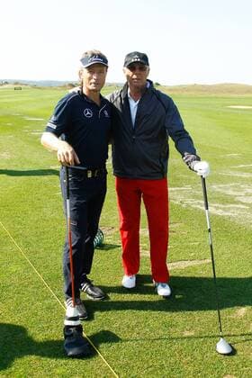 Franz Beckenbauer (re.) und Bernhard Langer (bei.,Deutschland) - WINSTONgolf Senior Open 2014 in Vorbeck bei Schwerin - Deutschland, Golf, Mann, Männer,18.09.2014