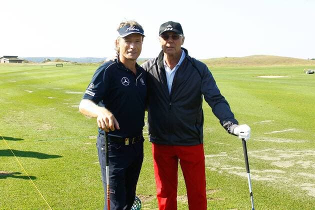 Franz Beckenbauer (Deutschland) und Bernhard Langer (Deutschland) - WINSTONgolf Senior Open 2014 in Vorbeck bei Schwerin - Deutschland, Golf, Mann, Männer,18.09.2014