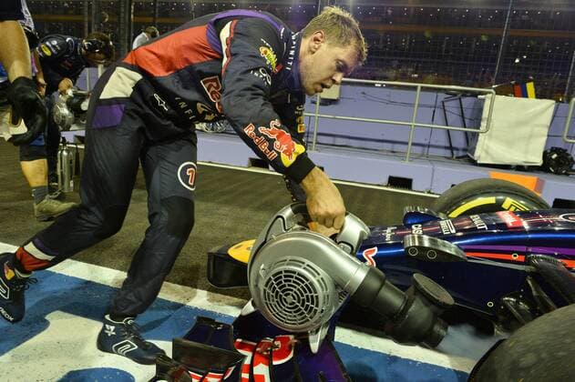 Second practice session of Singapur F1 GP at the Marina Bay Street circuit. In this picture, Sebastian Vettel. xRVxRACINGxPRESSx  RV RACING PRESS