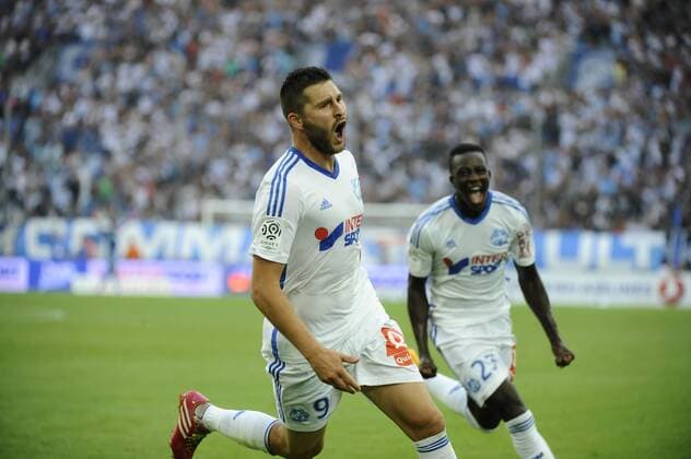 Joie But Gignac (OM) FOOTBALL : Marseille vs Rennes - Ligue 1 - 20 09 2014 FranckPennant Panoramic 