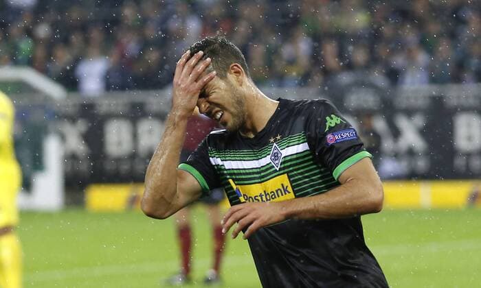 Gladbachs Alvaro Dominguez disappointed during the Europe League match between Borussia Mönchengladbach and Villareal, BorussiaPark in Mönchengladbach on September 18., 2014. Borussia Mönchengladbach vs. Villareal in der Europa League der Saison 2014 2015 am 18. September 2014.