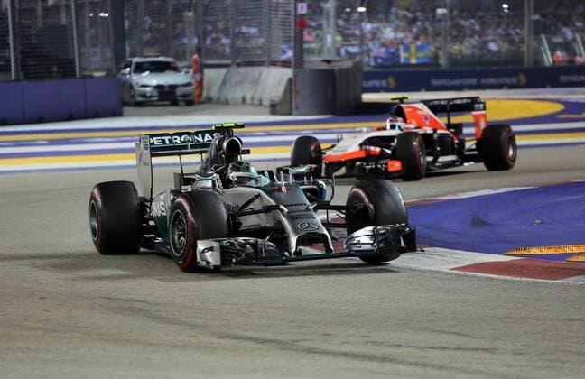 Nico Rosberg; Mercedes Grand Prix, Aufholjagt, formula 1 GP, Singapore, 21.09.2014 Photo:mspb Thomas Melzer Nico Rosberg; formula 1 GP, Singapore,