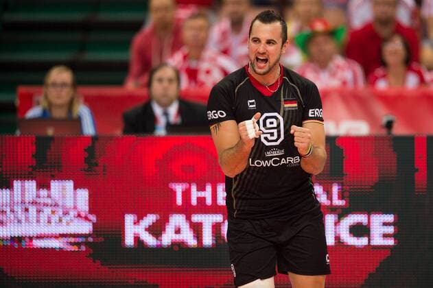 21.09.2014, Spodek, Kattowitz Volleyball, FIVB Volleyball Men s World Championship 2014, Spiel Platz 3 4, Deutschland (GER) vs. Polen (POL) Jubel Georg György Gyoergy Grozer ( 9 GER)