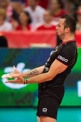 21.09.2014, Spodek, Kattowitz Volleyball, FIVB Volleyball Men s World Championship 2014, Spiel Platz 3 4, Deutschland (GER) vs. Polen (POL) Jubel Georg György Gyoergy Grozer ( 9 GER)