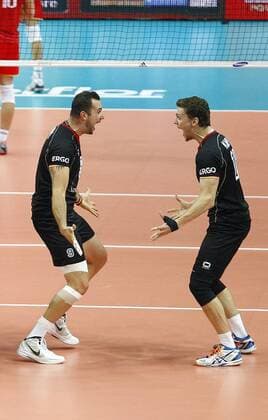 Kattowitz, Spiel um Platz 3 Frankreich - Deutschland Jubel - GEORG GYORGY GROZER , Denys Kaliberda .  140921WAN084