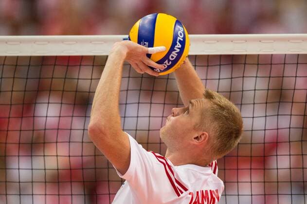 21.09.2014, Spodek, Kattowitz Volleyball, FIVB Volleyball Men s World Championship 2014, Finale, Polen (POL) vs. Brasilien (BRA) Zuspiel Pawel Zagumny ( 5 POL)