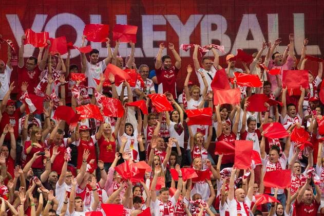 21.09.2014, Spodek, Kattowitz Volleyball, FIVB Volleyball Men s World Championship 2014, Finale, Polen (POL) Fans Polen