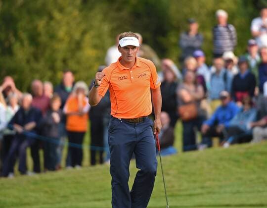 21.09.2014. Newport, Wales. ISPS Handa Wales Open Golf. Day 4. Joost Luiten sinks putt to win by 1 shot xJonxBromleyx  ActionPlus11562517