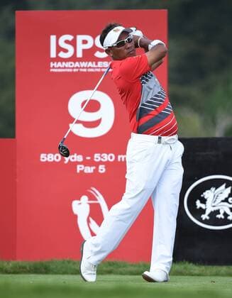 21.09.2014. Newport, Wales. ISPS Handa Wales Open Golf at Celtic Manor. Day 4. Thongchai Jaidee drives the 9th xJonxBromleyx  ActionPlus20225575