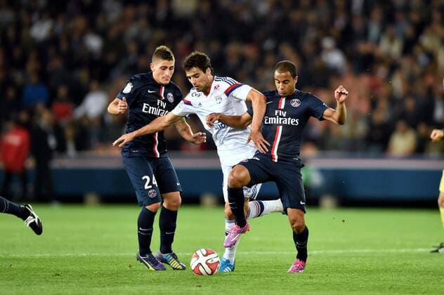 Yohan Gourcuff (ol) - Lucas (psg) - Marco Verratti (psg) - Paris Saint Germain vs Olympique Lyon - Ligue 1 - 21 09 2014 AnthonyBIBARD FEPx 