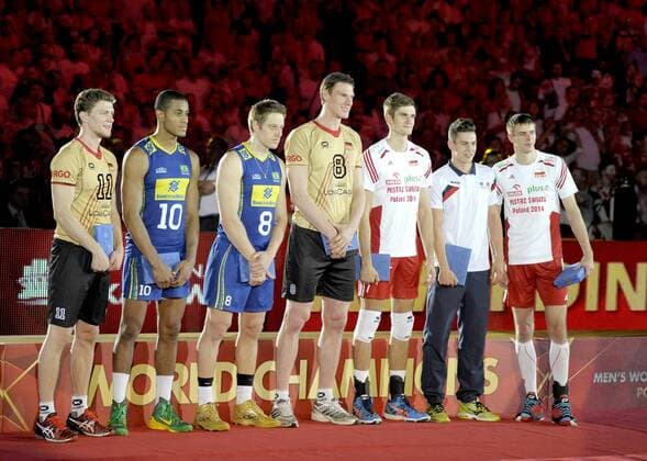 FIVB Volleyball Men s World Championship Poland 2014. September 21, 2014 in Katowice 11 Lukas Kampa 10 Ricardo Lucarelli Santos De Souza 8 Murilo Endres 8 Marcus Bohme 7 Karol Klos 2 Jenia Grebennikov 10 Mariusz Wlazly  EN_01146254_0251